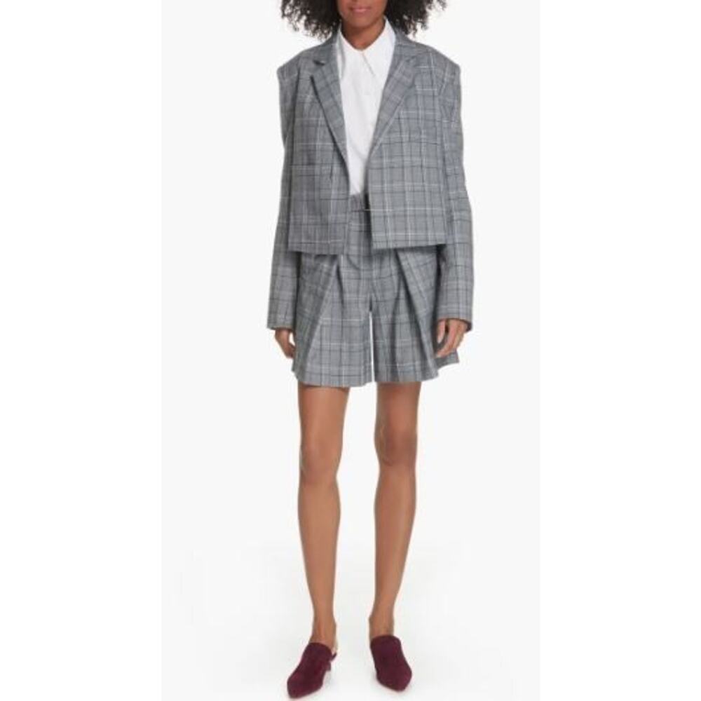 Tibi Womens Eco Poplin Button Front Collared Asymmetrical Shirt in White XS $395